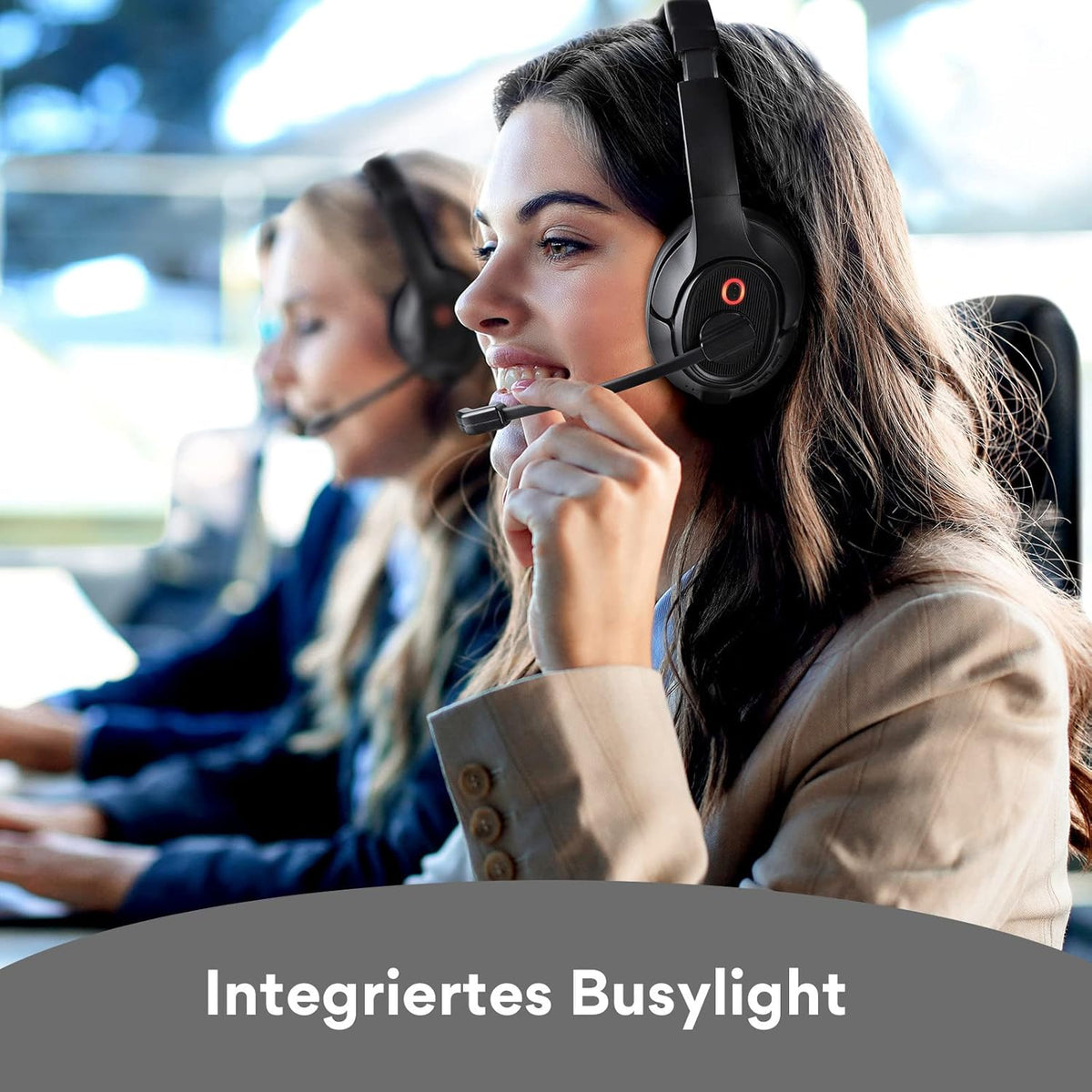 Bluetooth Headsets with Microphone & USB Dongle, 30 Hours Talk Time, Over-Ear Wireless Headphone J97821