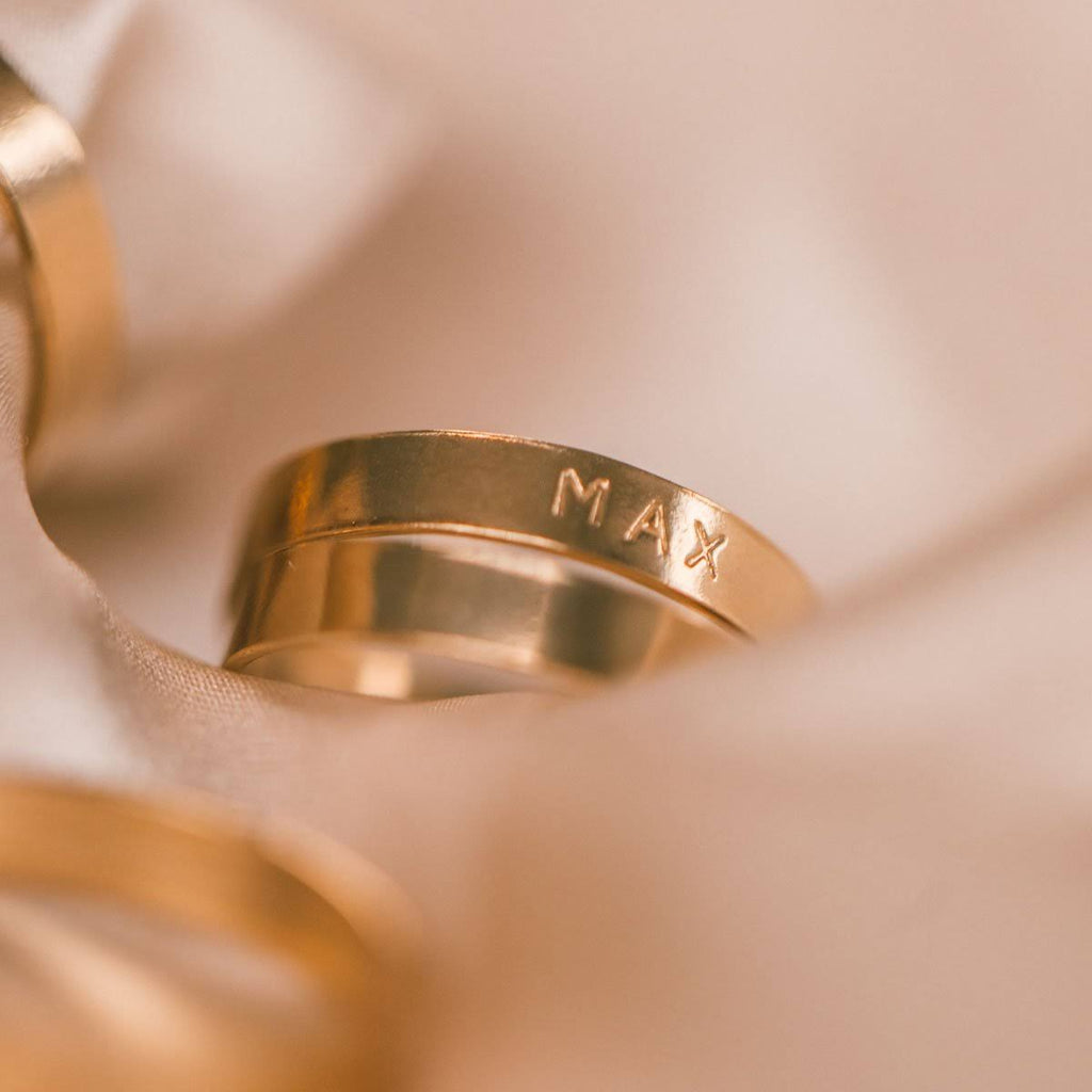 Handstamped Gold Filled Ring U174