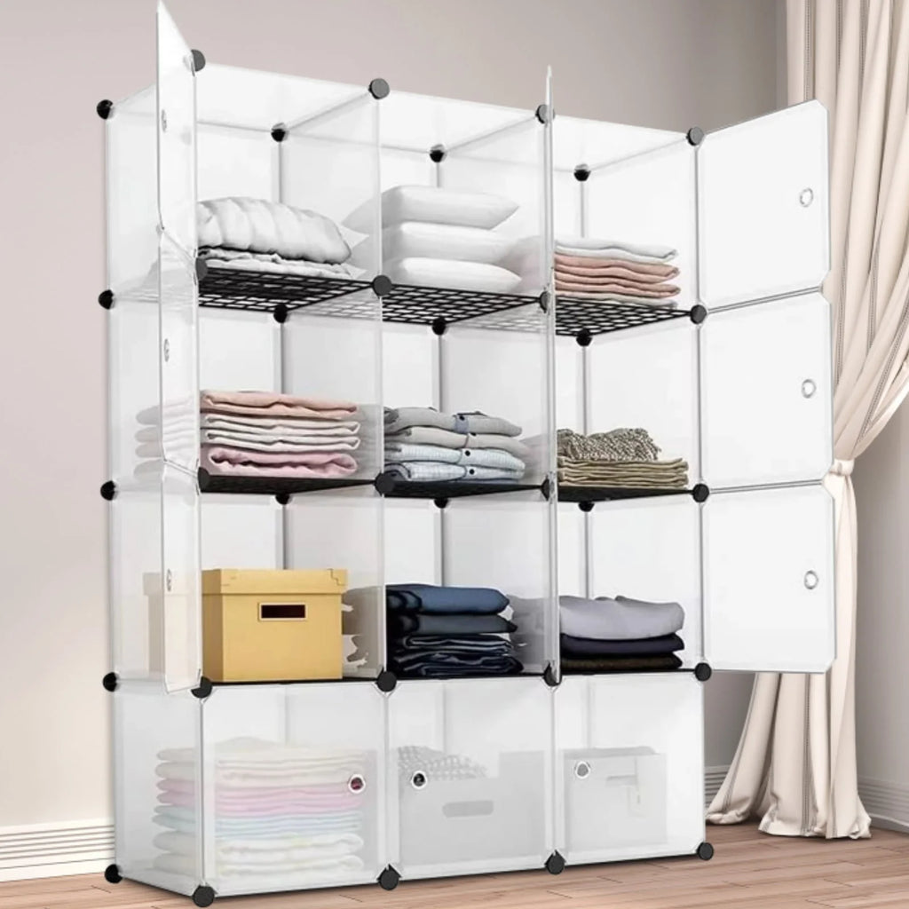 14'' x 14'' 12 Cube Storage Organizer with Doors I427
