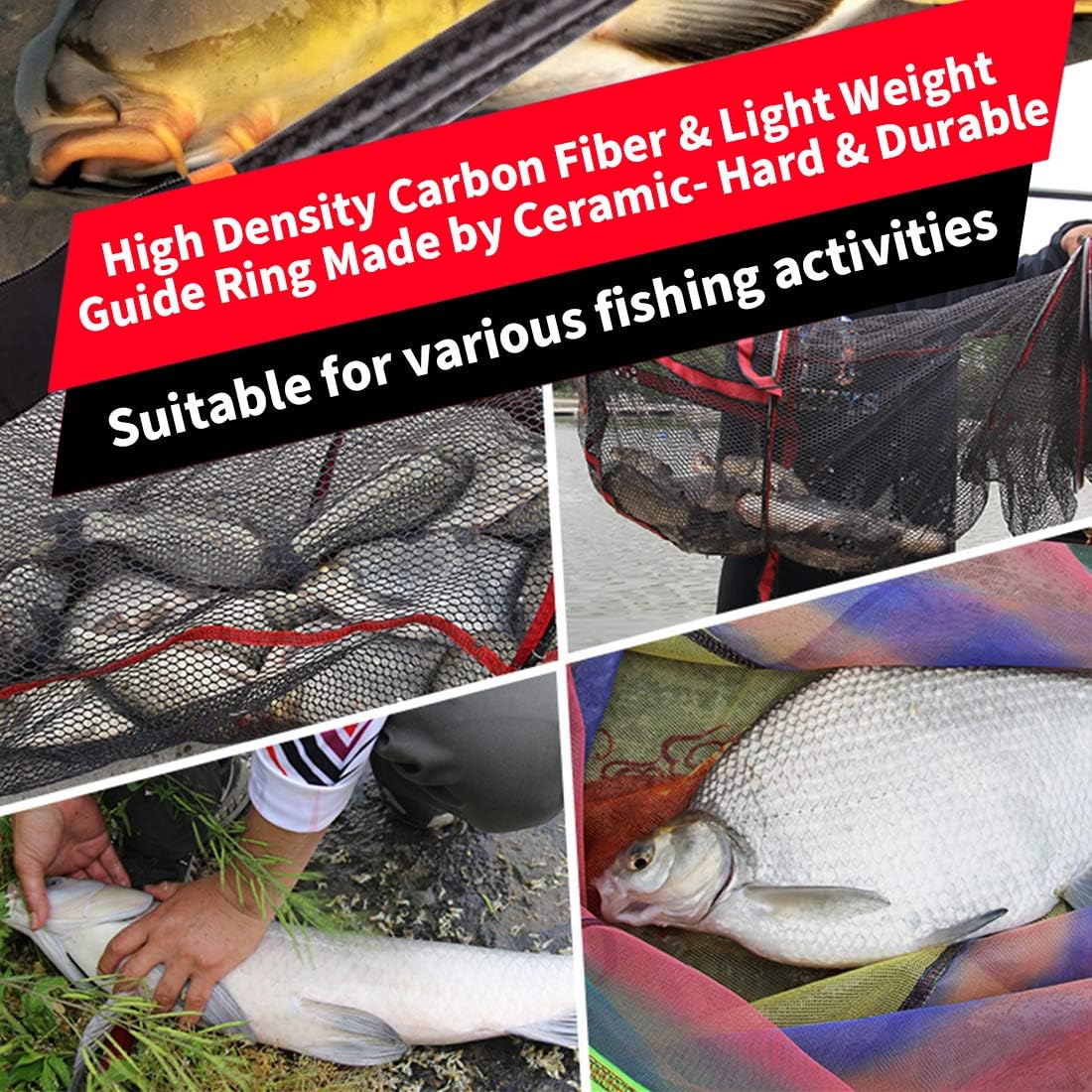 12 FT Carbon Fiber Telescopic Fishing Rod and Reel Combo with Carrier Bag C5220