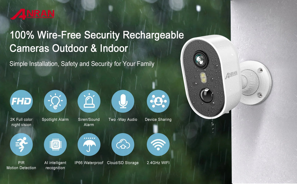 White Outdoor Security Camera with Spotlight F456640