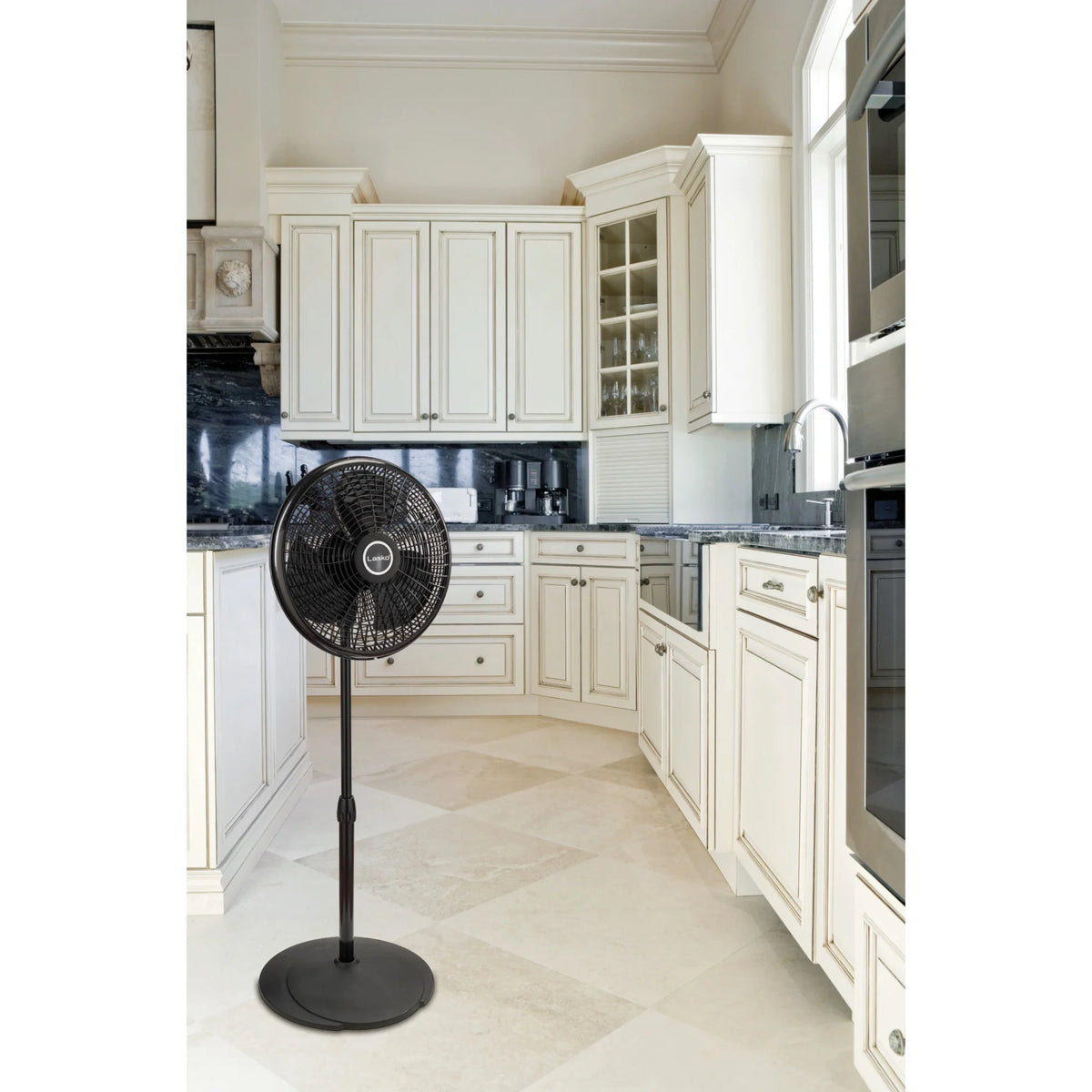 16 Pedestal Fan, Adjustable Height, 3 Speeds, Black E3174
