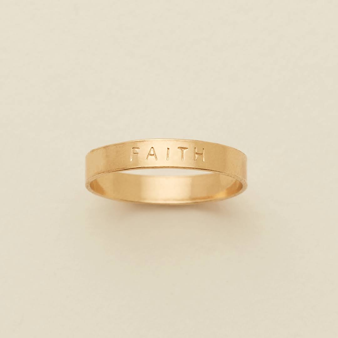 Handstamped Gold Filled Ring U174