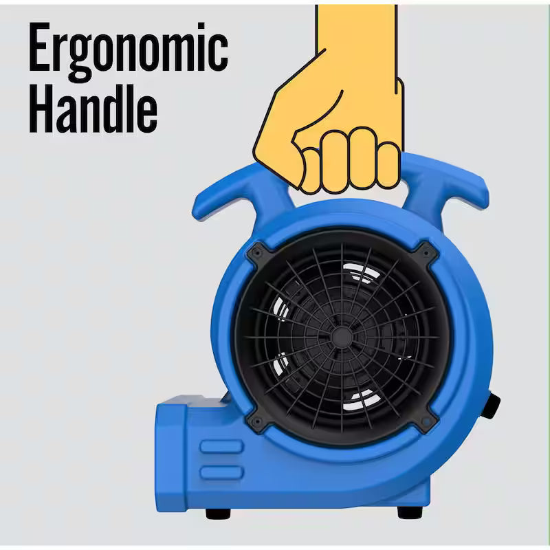 1/8 HP Air Mover Carpet Dryer Floor Blower Fan Blue H91550