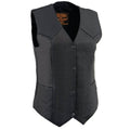 Ladies Black Lightweight Leather Vest Z859459