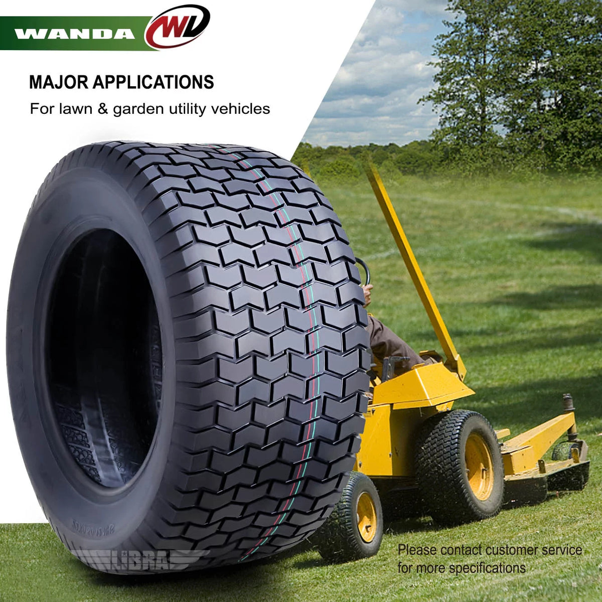 15X6-6 & 22X9.5-12 Lawn Mower Tractor Turf Tires Set 4 A25293