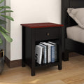 White 1-Drawer Wood Nightstand U674459