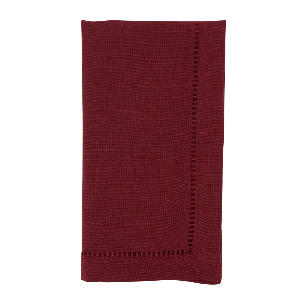 Burgundy Hemstitch Border Dinner Napkin Set of 12 R836