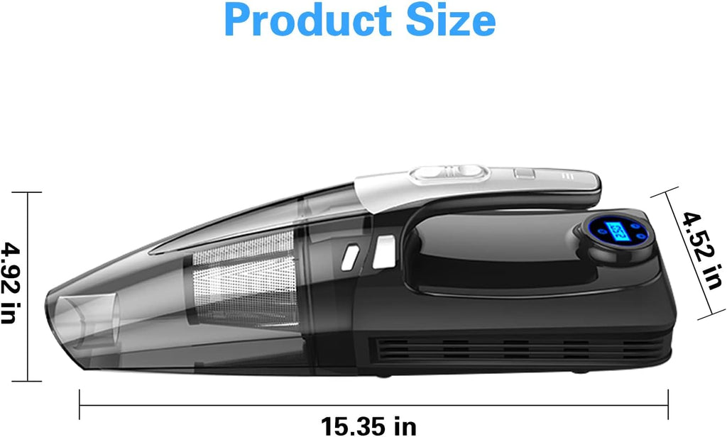 4-in-1 Cordless Handheld Car Vacuum with LED Light P530