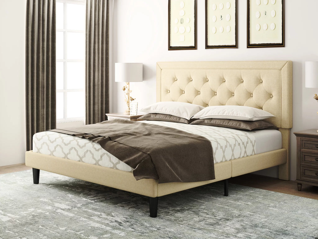 Queen Size Upholstered Platform Bed Frame U6542
