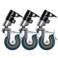 3PCS Swivel Caster Wheels Set All Metal Rubber Wheels D8944