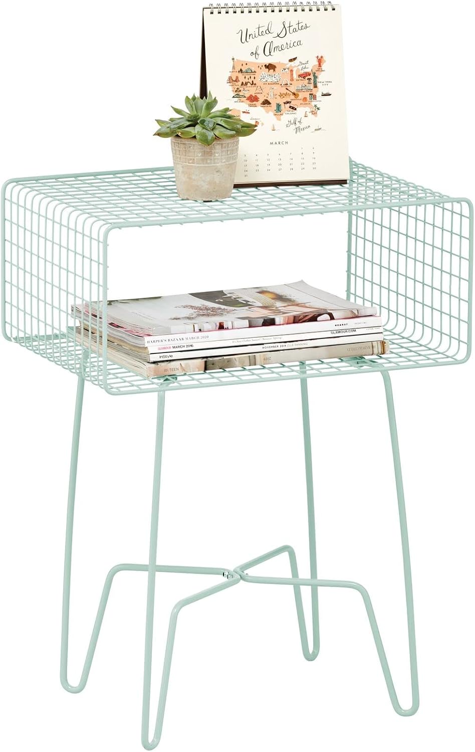 Chrome 2-Tier Metal Side Table with Storage Shelf A191482