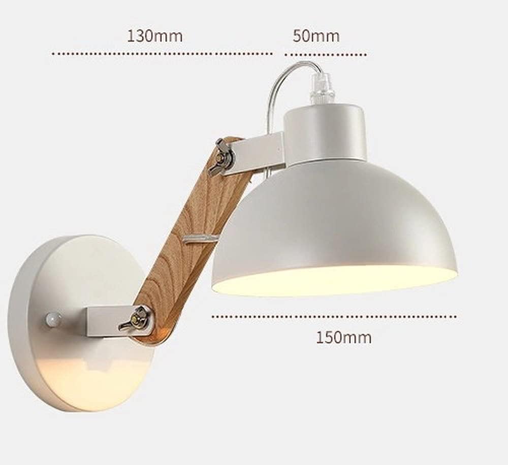 Solid Wood Metal Wall Lamp White F324884