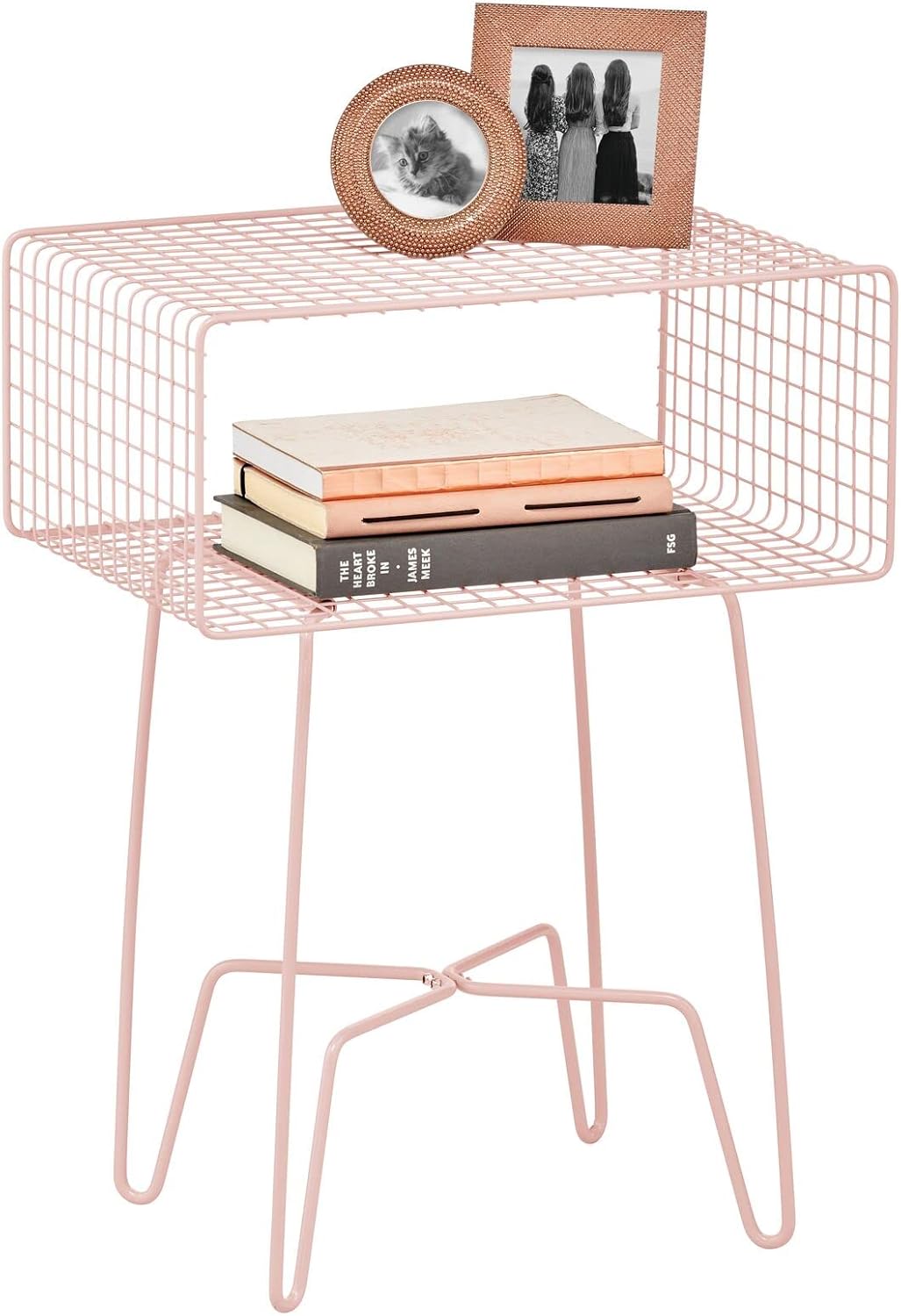 Chrome 2-Tier Metal Side Table with Storage Shelf A191482