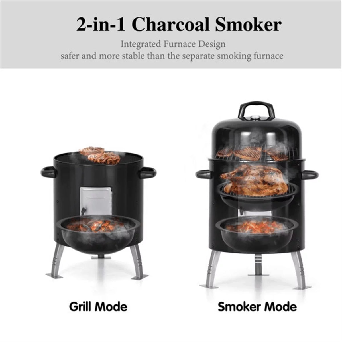 Portable Charcoal Grill & Smoker Z752870