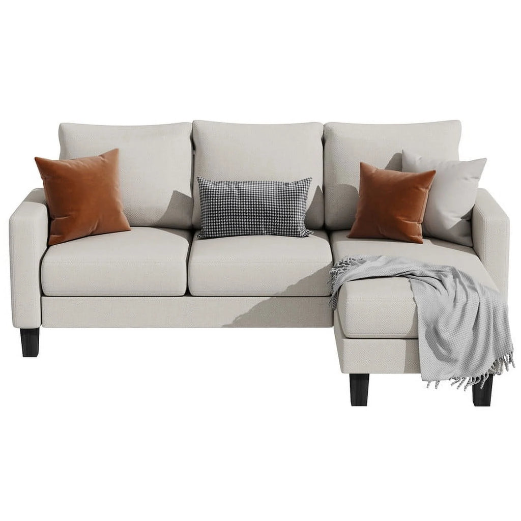 Convertible Sectional Sofa, L-Shaped 3-Seat Sofa with Reversible Chaise, Dark Gray L1303
