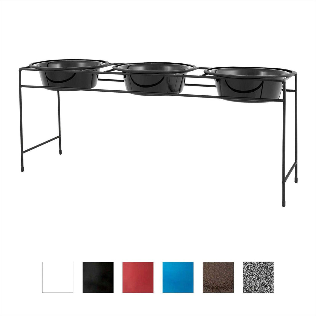 Triple Diner Feeder with Stainless Steel Dog Bowls D1985