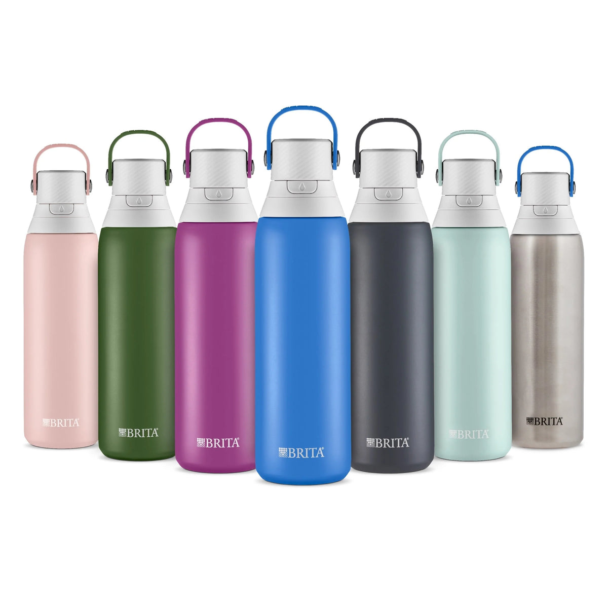 20 oz Stainless Steel Filtered Insulated Water Bottle with Straw G254731