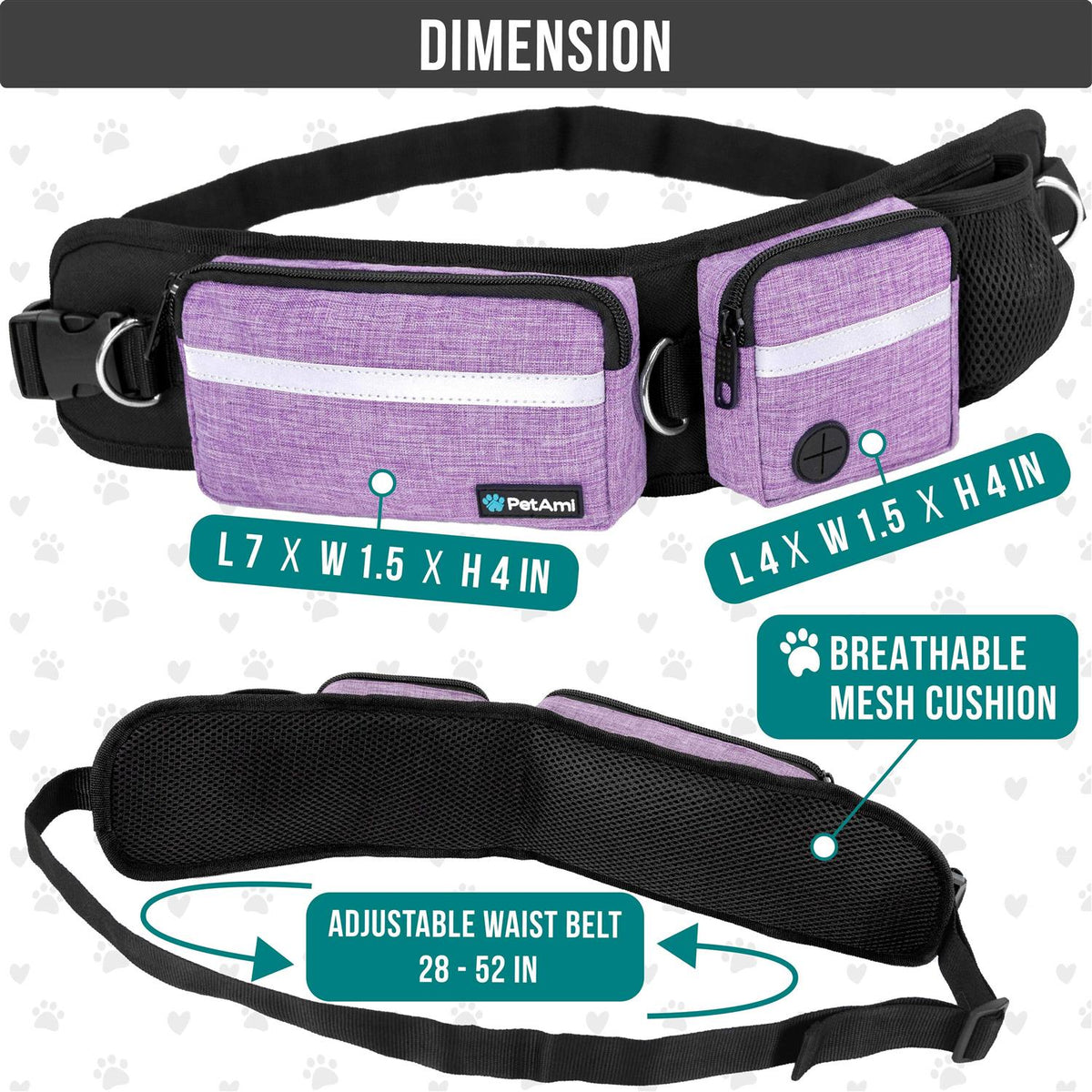 Hands Free Dog Leash Belt Bag O469