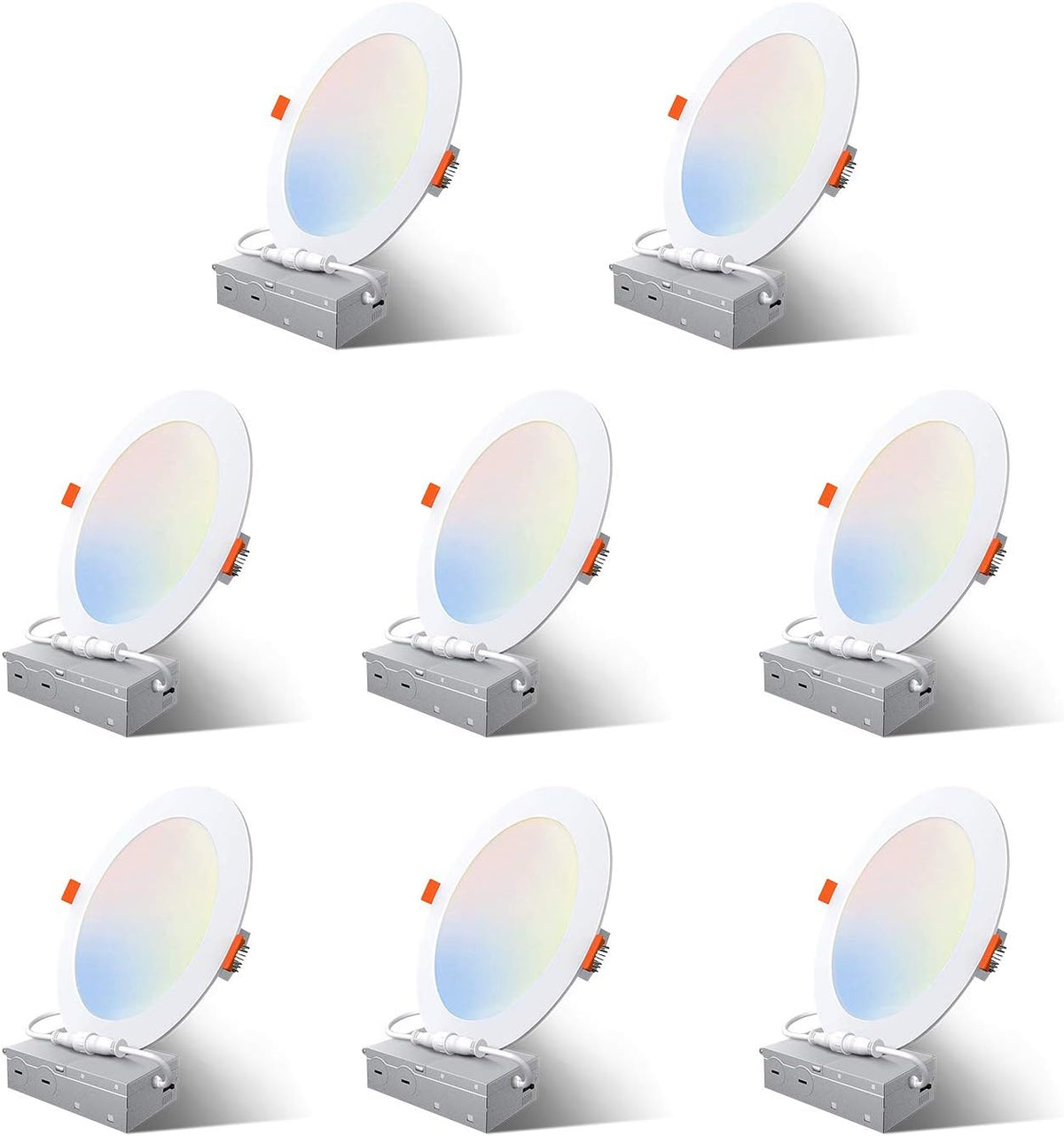 6 Inch Ultra-Thin 15W Recessed LED Ceiling Lights 8 Pack B763729