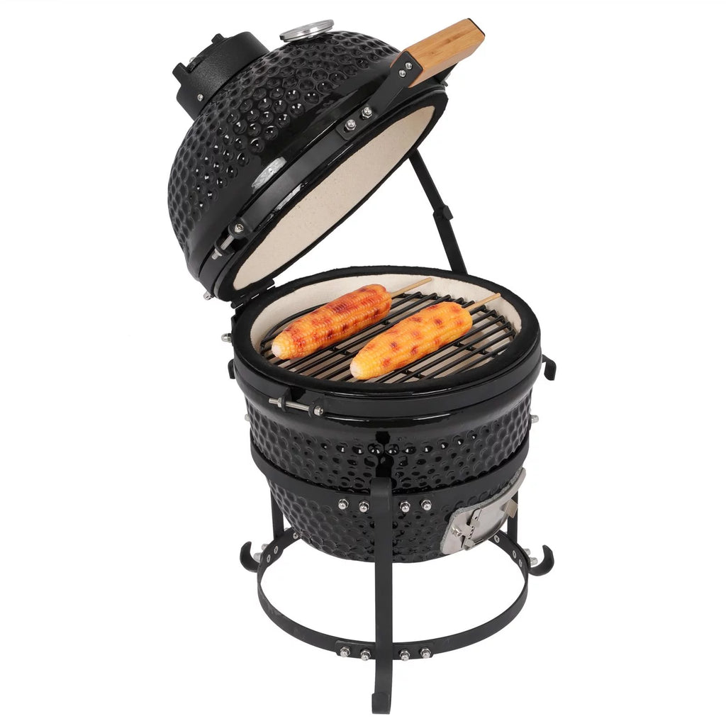 13in Round Ceramic Charcoal Grill Black F370782