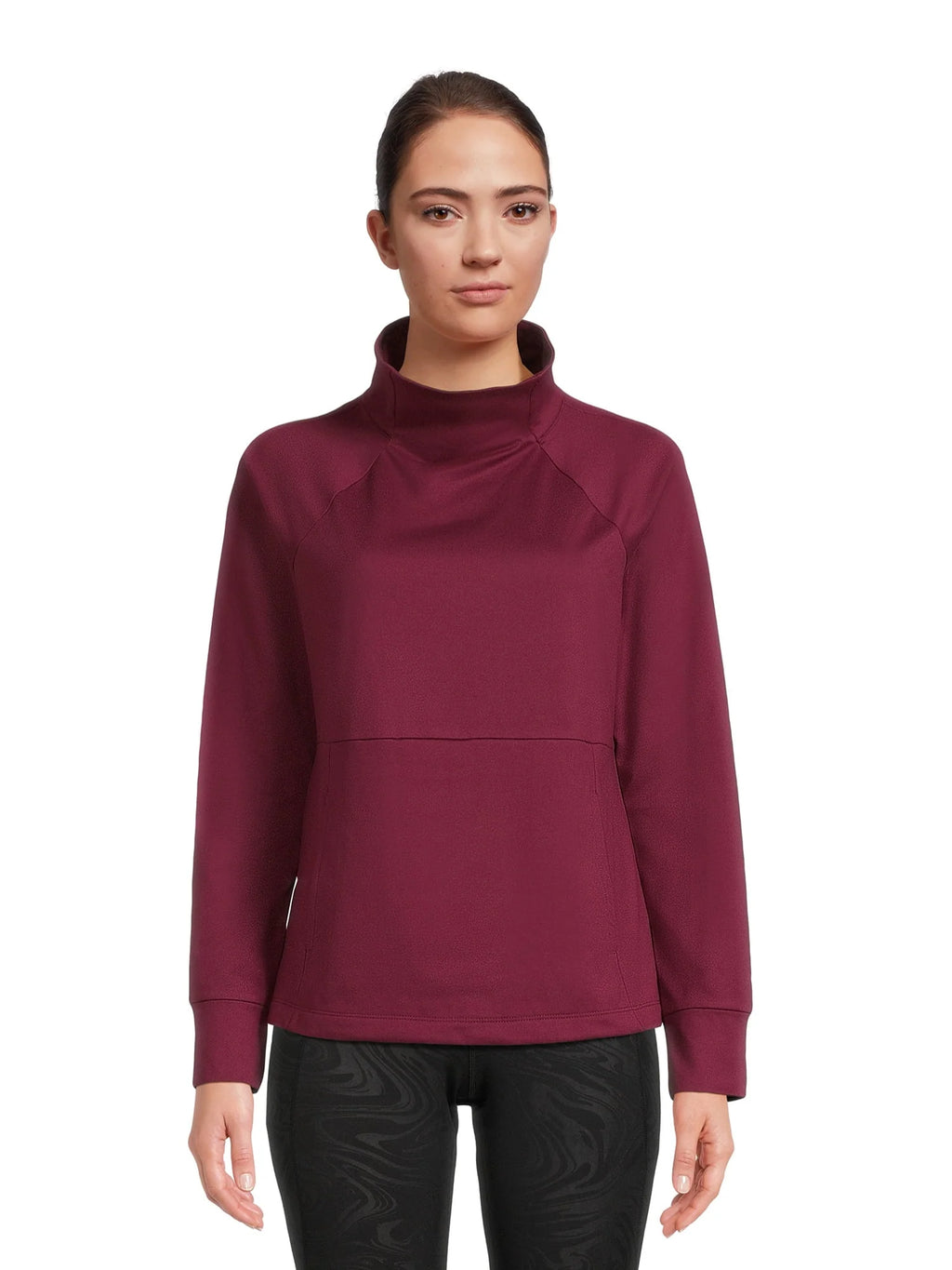 Mock Neck Long Sleeve Pullover Top V8321