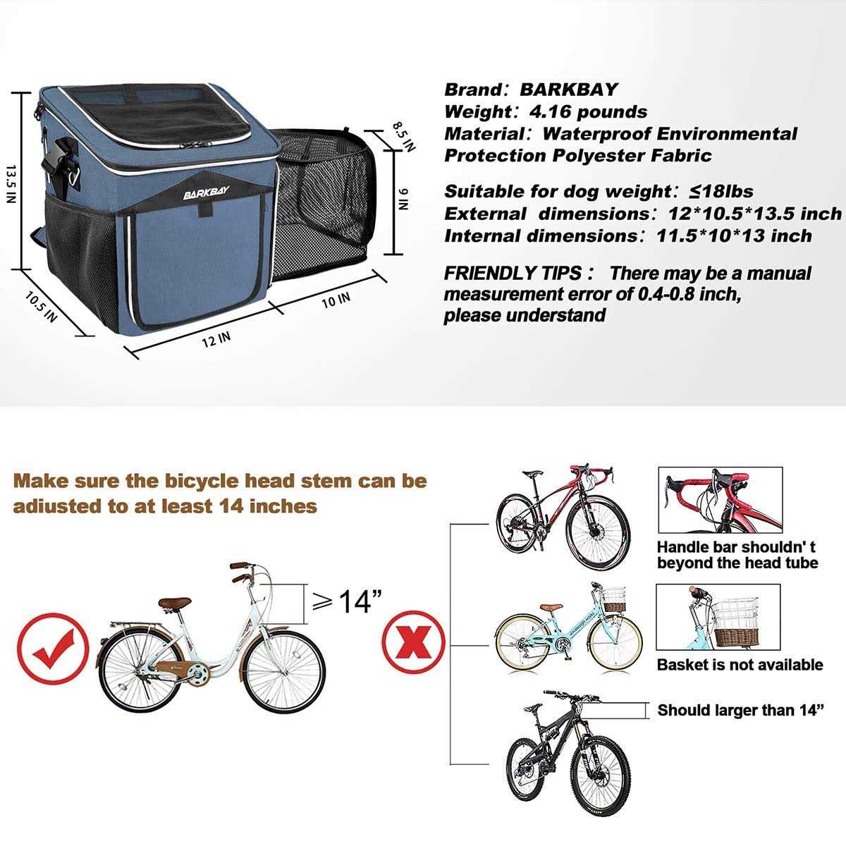 Dog Bike Basket Carrier K406