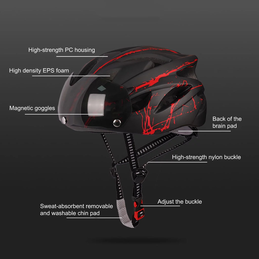Ultralight Adjustable Cycling Helmet with Goggles G491