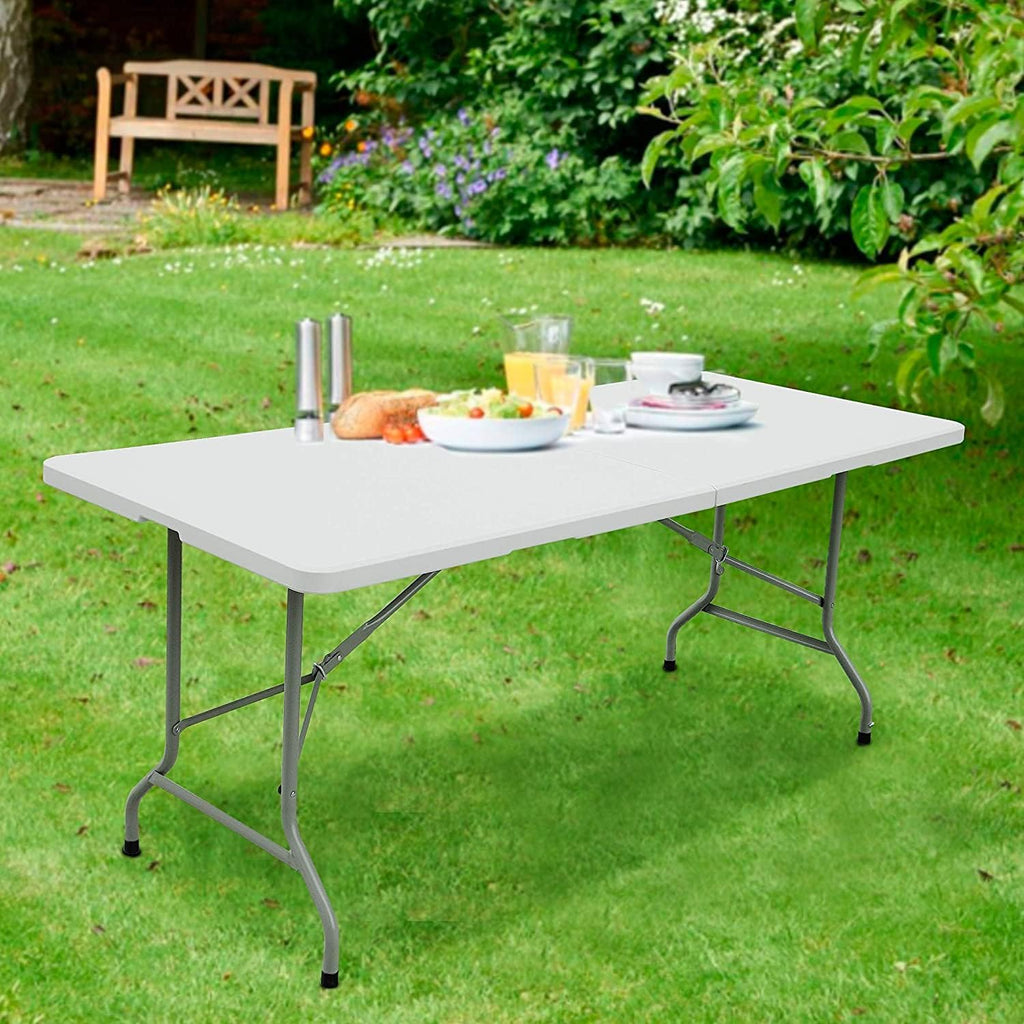 White 4 Ft Portable Folding Plastic Dining Table G88503
