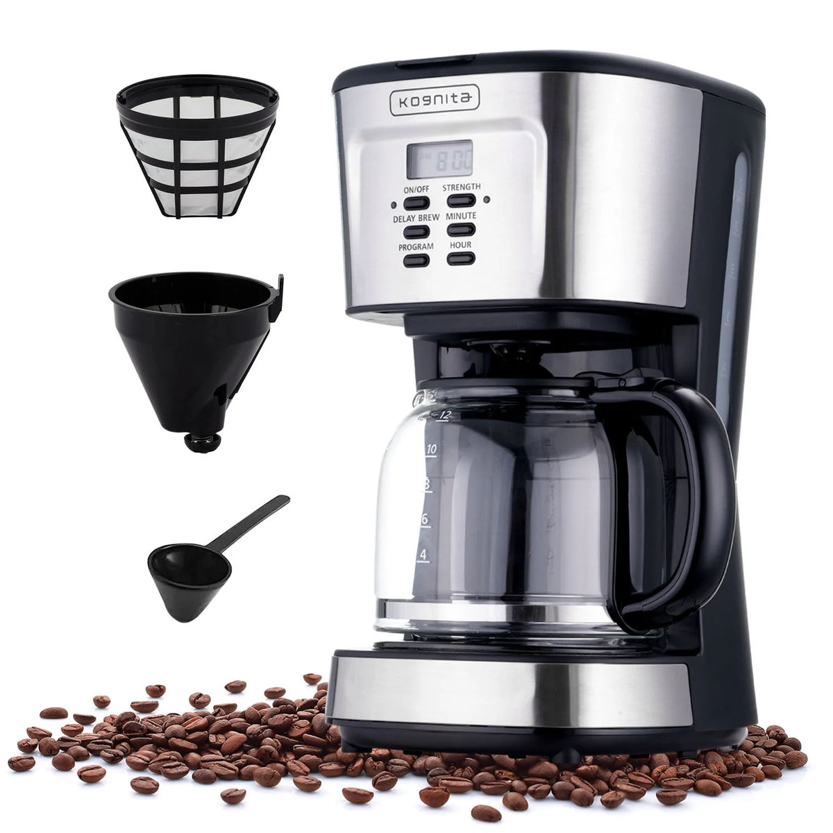 12 Cup Programmable Coffee Maker and Ice Tea Maker with Glass Carafe A524