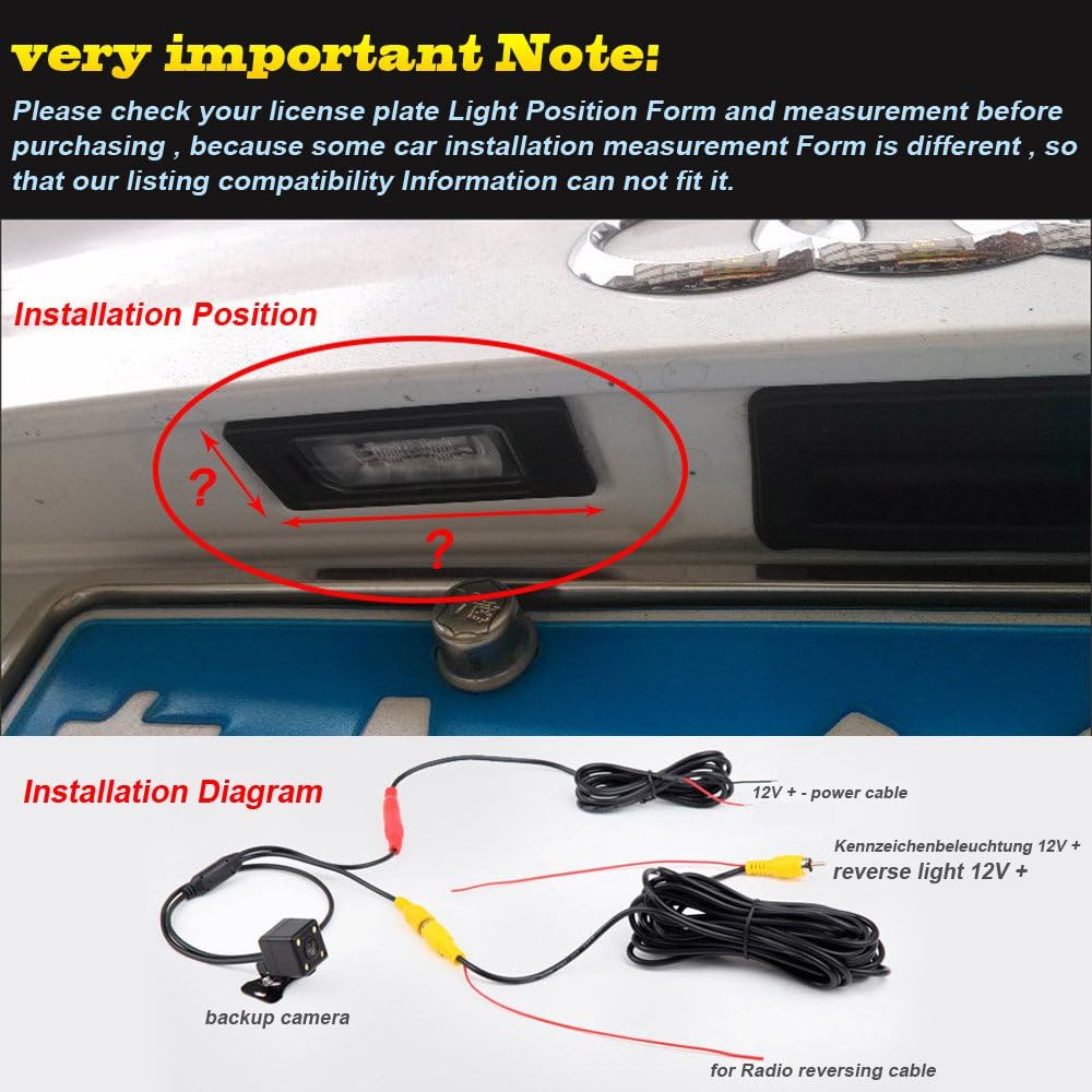 Waterproof Night Vision HD CCD License Plate Light Camera Rear View Backup Camera B22745