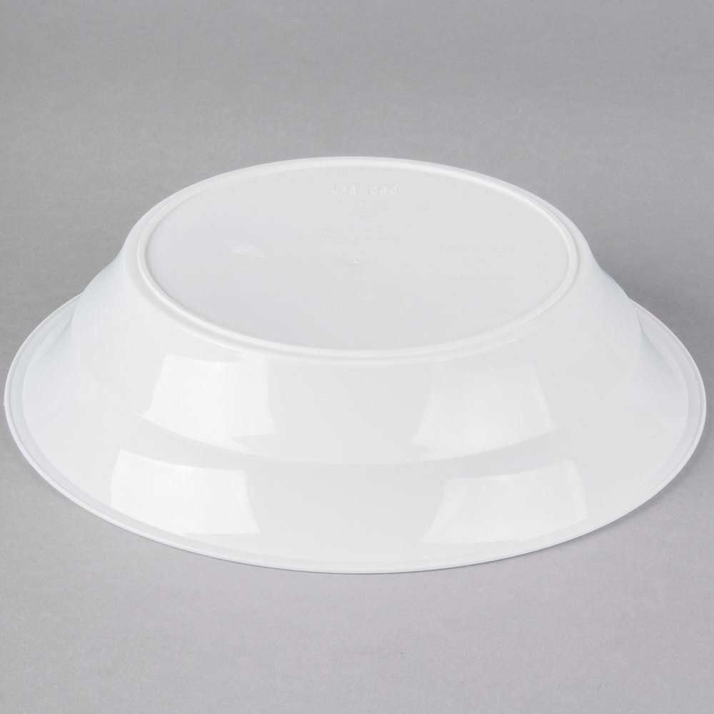 60 oz. White Low Profile Plastic Catering Bowl - 50/Case F571331