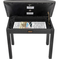 Black Metal Frame Piano Bench with Storage P6756