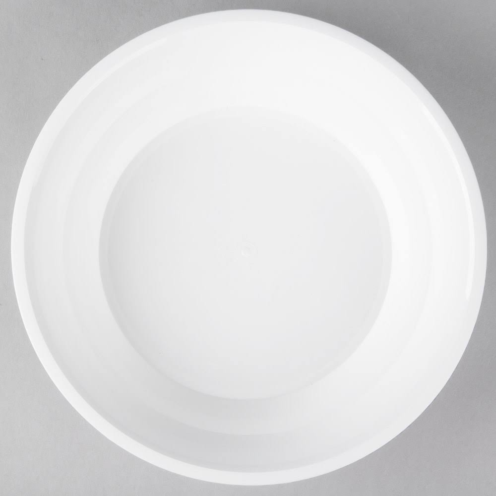 60 oz. White Low Profile Plastic Catering Bowl - 50/Case F571331