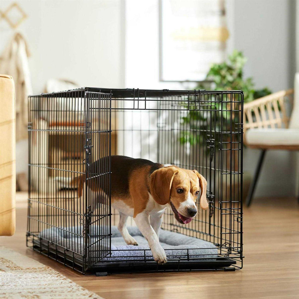 Heavy Duty Fold & Carry Double Door Collapsible Wire Dog Crate T609