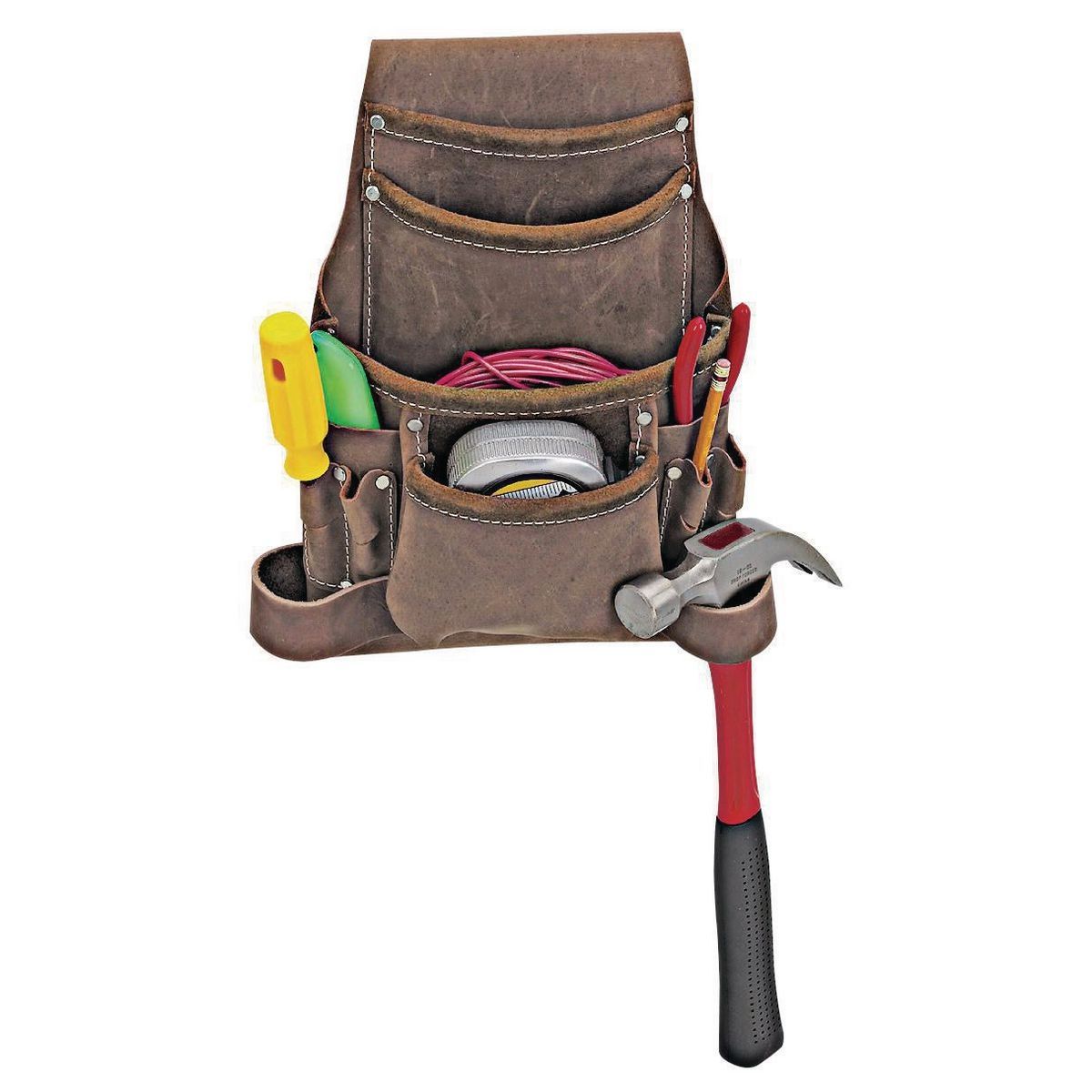 10 Pocket Oil Tanned Leather Tool Pouch E4374