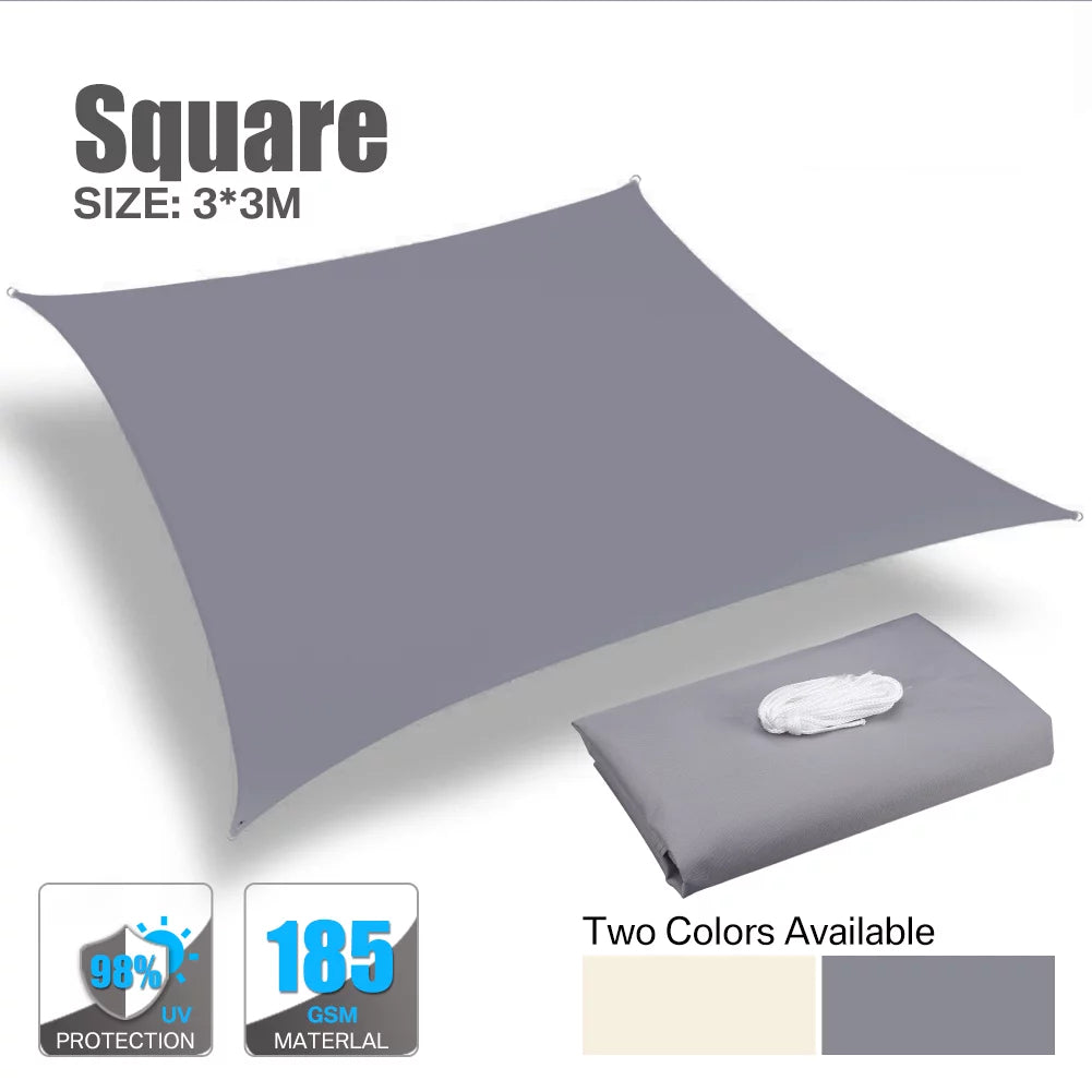 Rectangle Waterproof Sun Shade Sail with Rope O1614