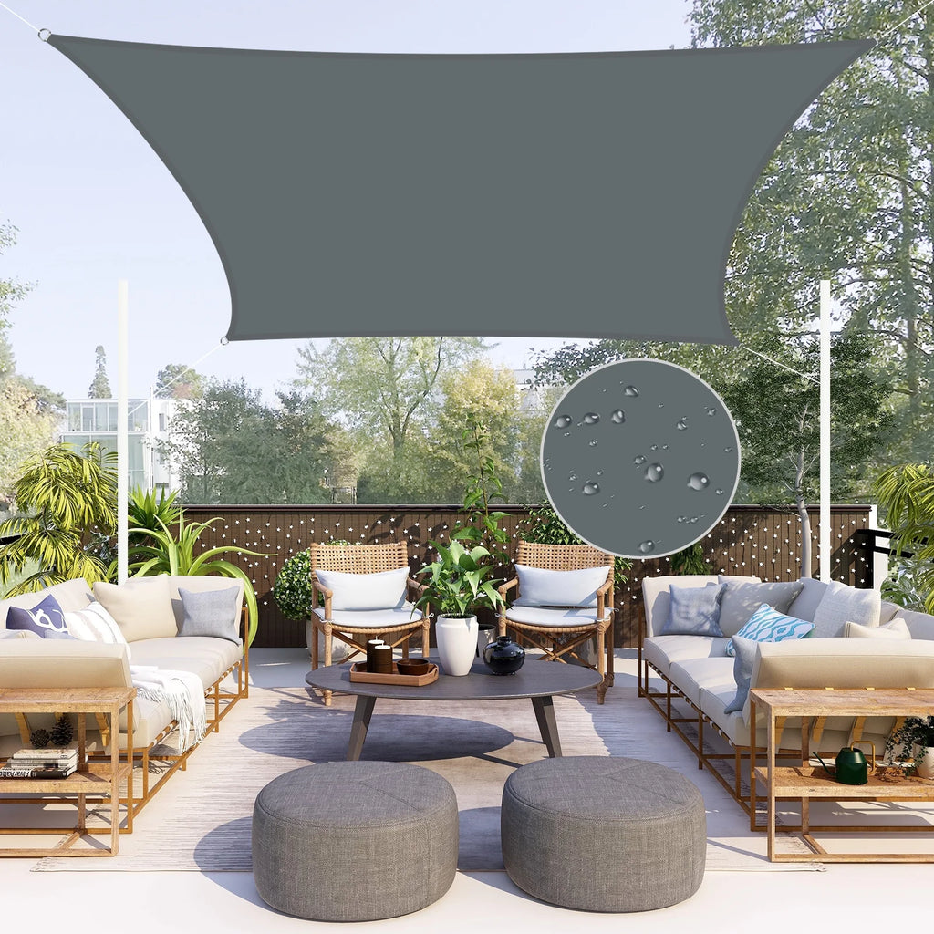 Rectangle Waterproof Sun Shade Sail with Rope O1614