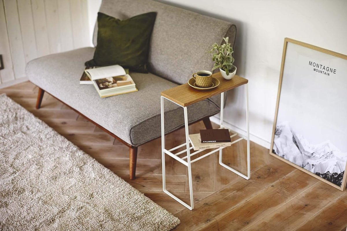 White Narrow End Table P19831