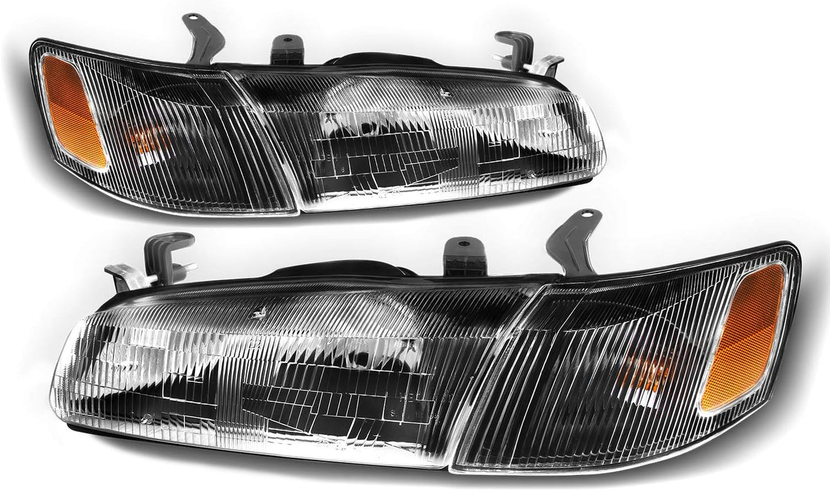 1997-1999 Toyota Camry Black Bezel Headlights Pair G2997