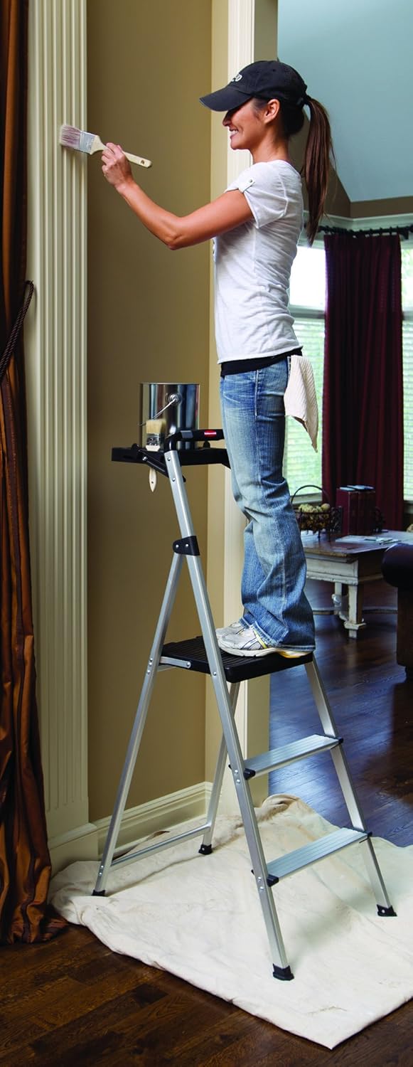 3-Step Ultra Light Aluminum Step Stool with Project Tray N635