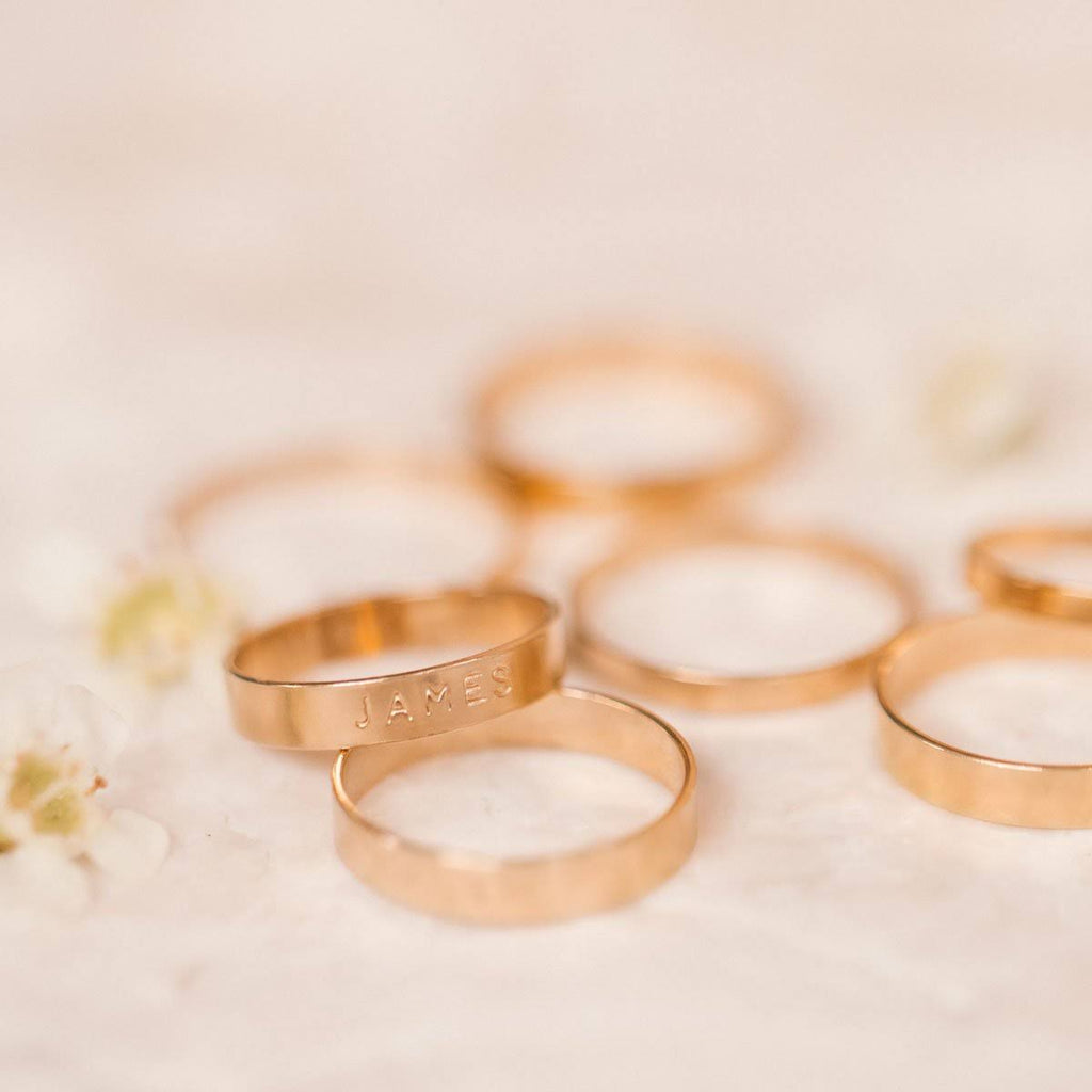 Handstamped Gold Filled Ring U174