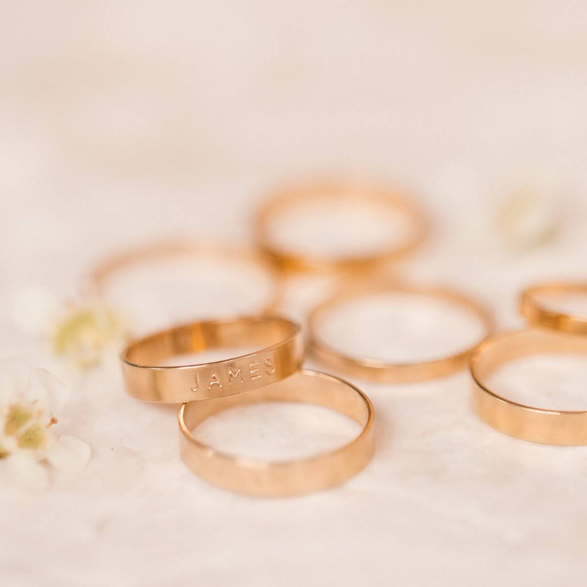 Handstamped Gold Filled Ring U174