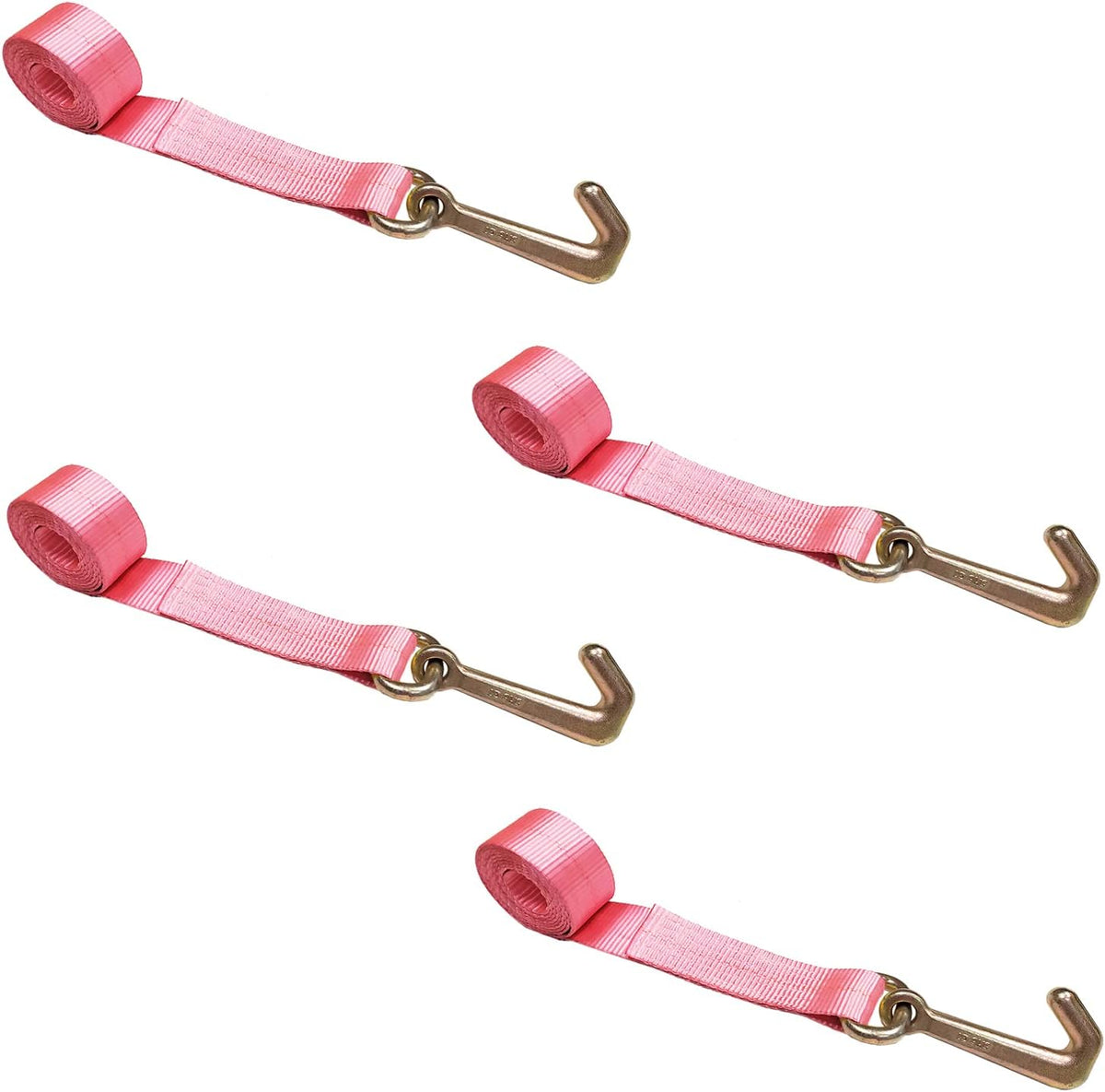 2 x 10' Mini J Hook Lasso Car Straps 4 Pack Yellow Y208865