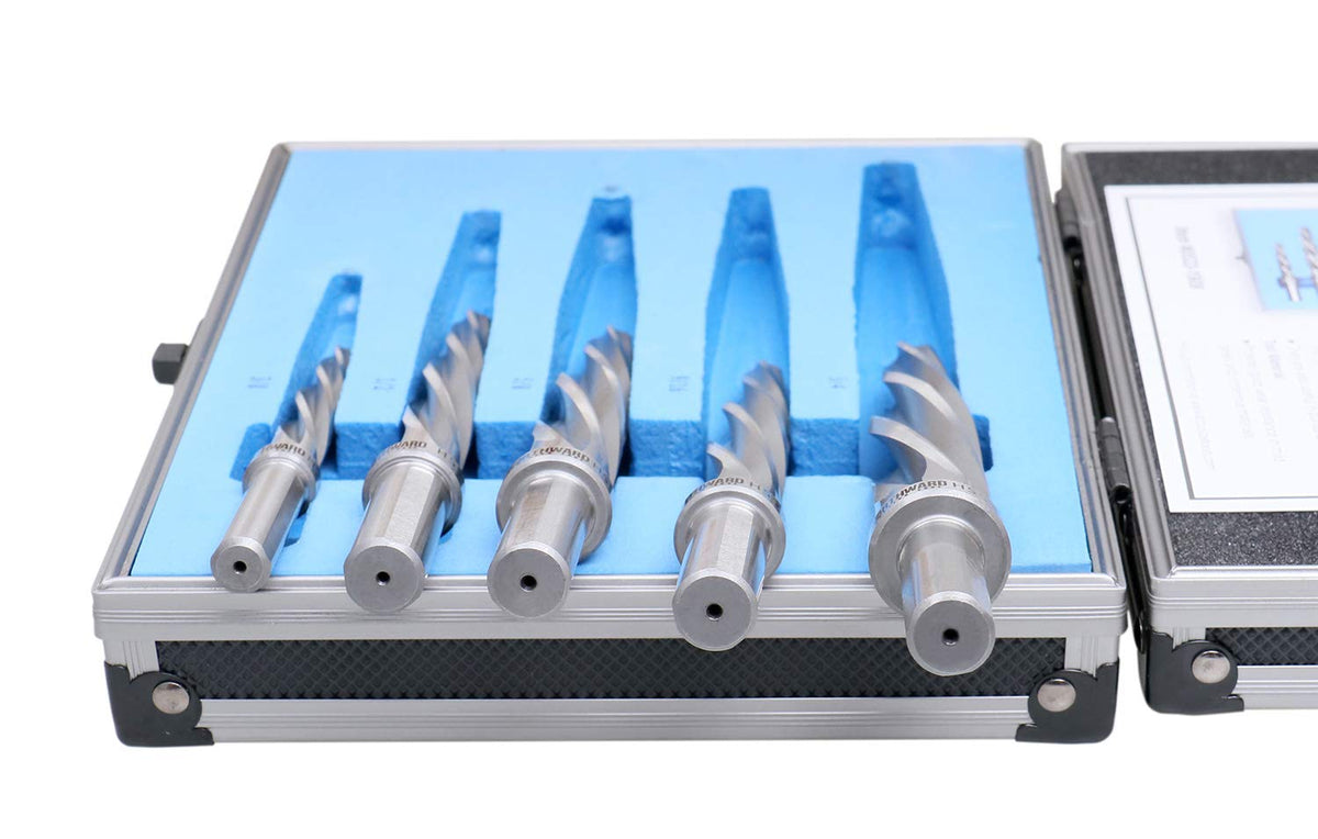 5 Pc H.S.S. Spiral Flute Car Reamer Set with Aluminum Case G5311