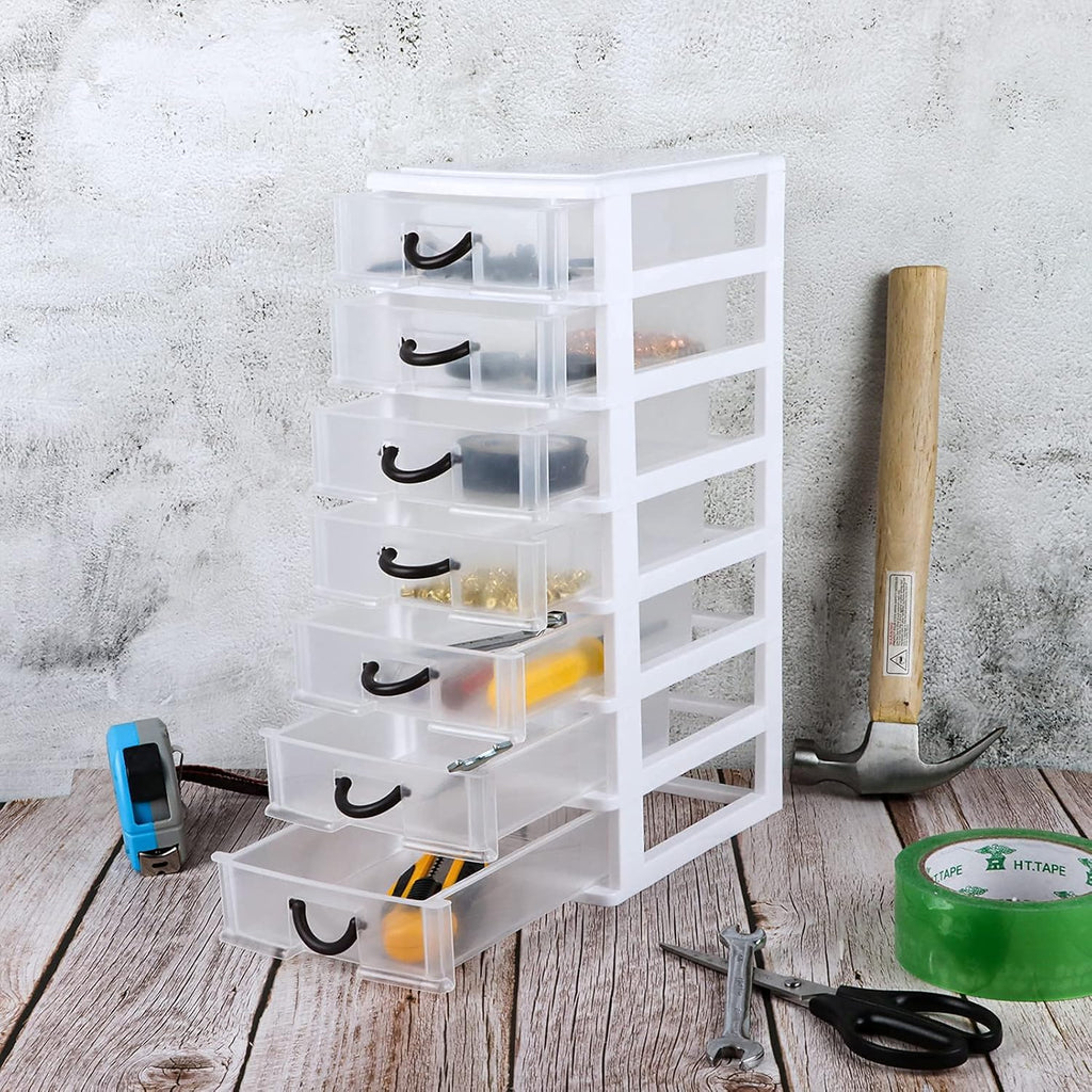 7 Clear Desktop Drawer Storage Container K59584