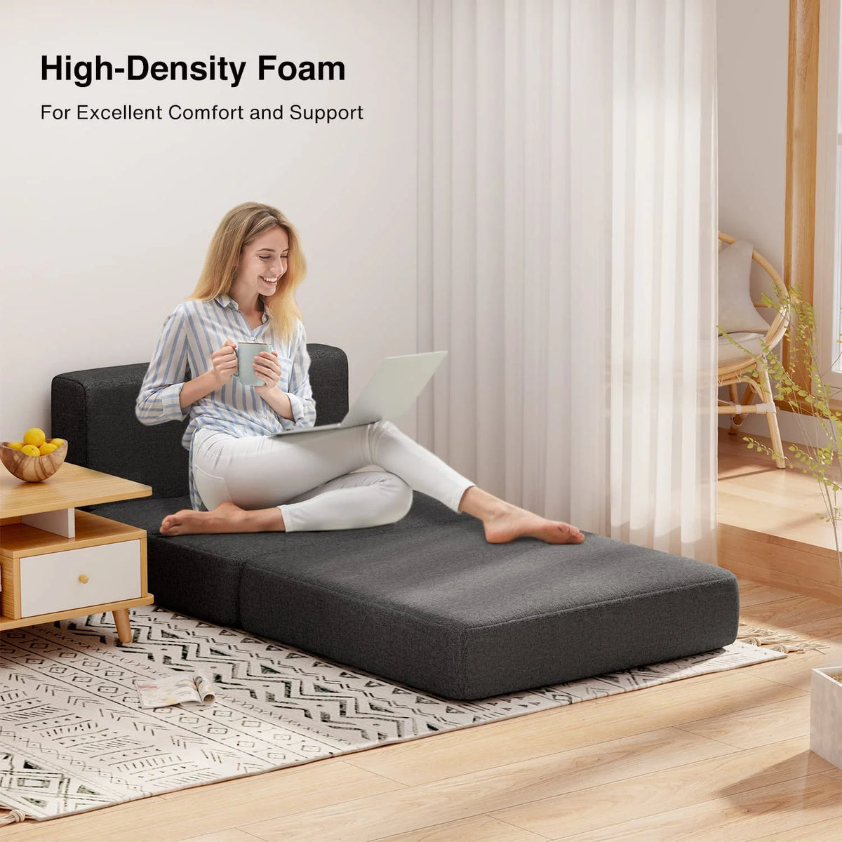 Light Gray Sleeper Sofa Bed P8545