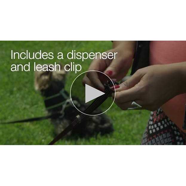 Dog Poop Bags with Dispenser and Leash Clip Unscented Standard L13573