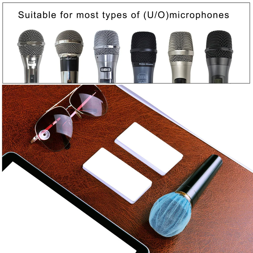 200 Pcs Black Non-Woven Disposable Microphone Cover I263774