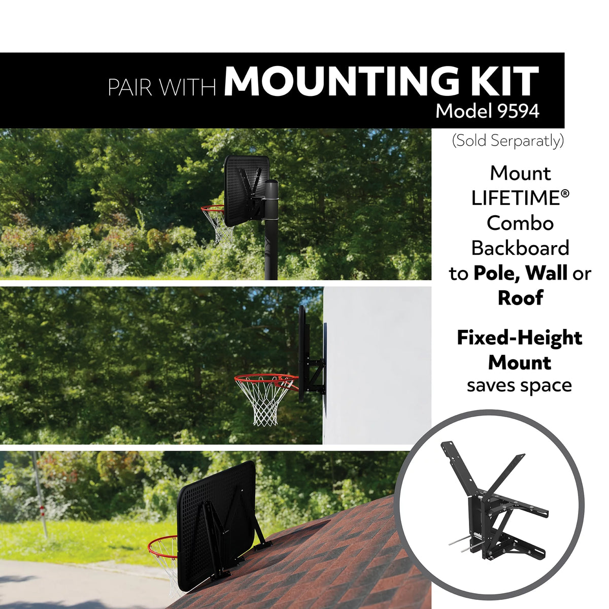 Basketball Backboard and Rim Combo 44 inch Polycarbonate T23360